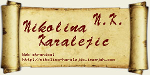Nikolina Karalejić vizit kartica